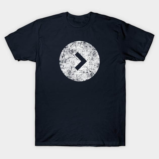 Arrow in Circle - Distressed T-Shirt by PsychicCat